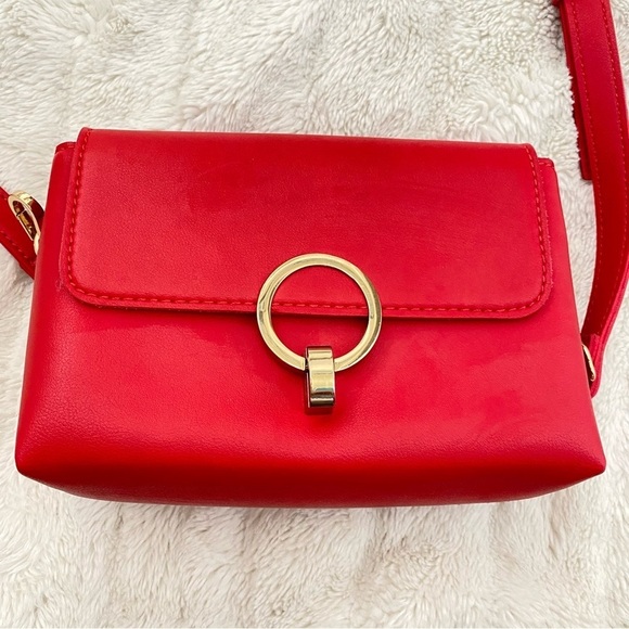 Topshop Handbags - Topshop Vibrant Red Crossbody Bag with Adjustable Strap